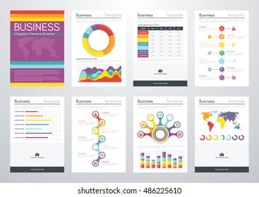 Infographic vector set. Business graphics brochures a4