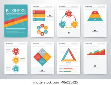 Infographic vector set. Business graphics brochures a4