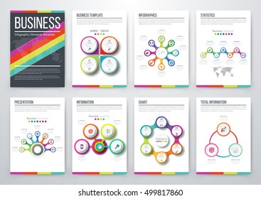 Infographic vector set. Business graphics brochures a4