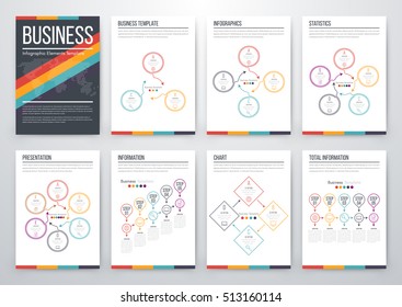 Infographic vector set. Business graphics brochures a4