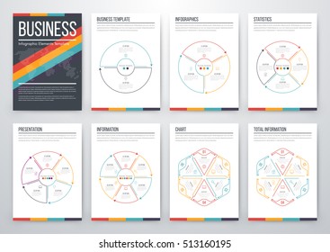 Infographic vector set. Business graphics brochures a4