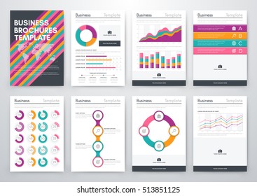 Infographic vector set. Business graphics brochures a4