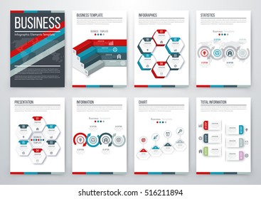 Infographic vector set. Business graphics brochures a4