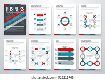 Infographic vector set. Business graphics brochures a4