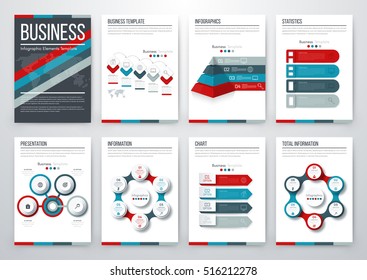 Infographic vector set. Business graphics brochures a4