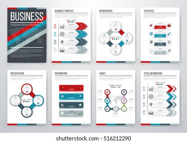 Infographic vector set. Business graphics brochures a4