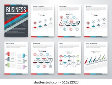 Infographic vector set. Business graphics brochures a4
