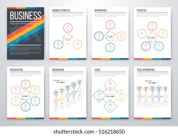 Infographic vector set. Business graphics brochures a4