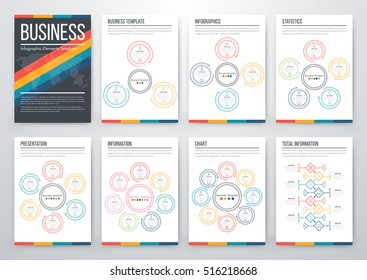 Infographic vector set. Business graphics brochures a4