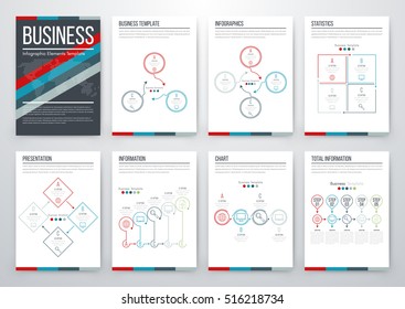 Infographic vector set. Business graphics brochures a4