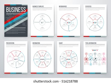 Infographic vector set. Business graphics brochures a4