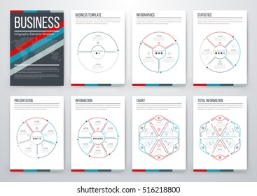 Infographic vector set. Business graphics brochures a4