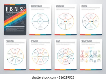 Infographic vector set. Business graphics brochures a4