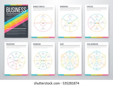 Infographic vector set. Business graphics brochures a4
