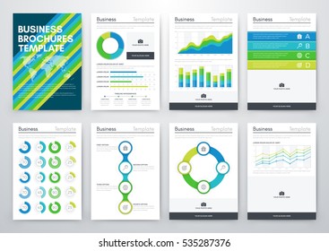 Infographic vector set. Business graphics brochures a4