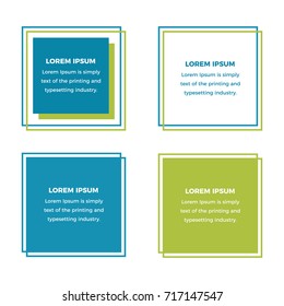 Infographic Vector Template with 4 sections and Placements for Text and Abstract Background Green and Blue Colors