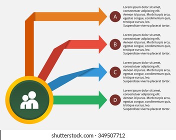Infographic Vector Template with Arrows for Data Visualization