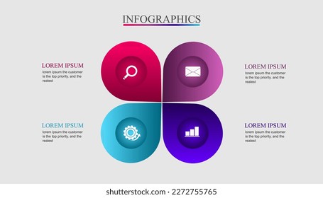 Infographic vector template for diagrams, graphs, presentations, charts. Business concept with 4 options. Vector.