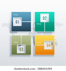 infographic vector template with four options for business concepts, workflow layout diagrams or web design