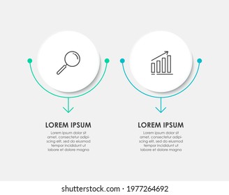 Infographic vector template with icons and 2 options or steps. Infographics for business concept. Can be used for presentations banner, workflow layout, process diagram, flow chart, info graph.