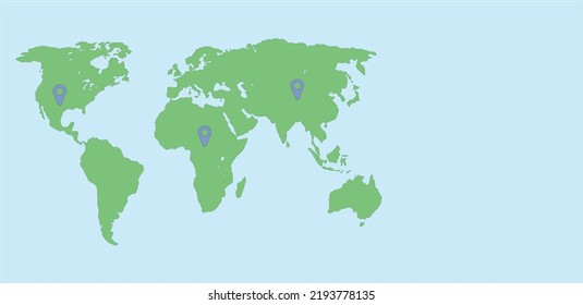 Infographic vector world map with multiple locations. world map. Simple World map infographic communication template with pointer marks. infographic world map, transport communication information plan