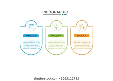 Infographic Venn diagram chart template for business 3 parts, options, presentation with diagram elements vector illustration.