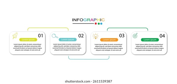 Infographic Venn diagram chart template for business 4 parts, options, presentation with diagram elements vector illustration.