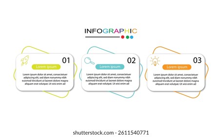 Infographic Venn diagram chart template for business 3 parts, options, presentation with diagram elements vector illustration.