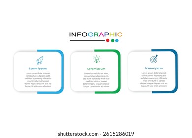 Infographic Venn diagram chart template for business 3 parts, options, presentation with diagram elements vector illustration.