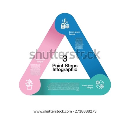 Infographic Venn diagram chart template for business 3 circle triangle parts options, presentation with venn diagram elements vector illustration. vector editable 