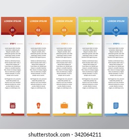 Infographic in vertical style with different color and icon