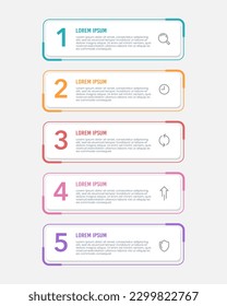 Infographic vertical template 5 options. Vector illustration.