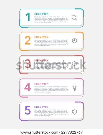 Infographic vertical template 5 options. Vector illustration.