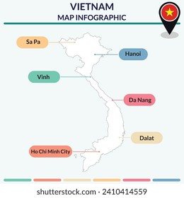 Infographic of Vietnam map. Map infographic