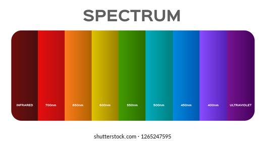 infographic of Visible spectrum color. sunlight color