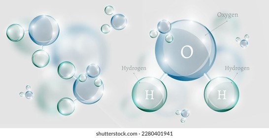 infographic water element molecule, for industry or medical world banner.