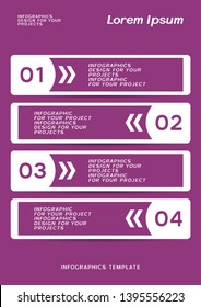 Infographic or web banner design with numbered steps. Vector illustration