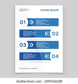 Infographic or web banner design with numbered steps. Vector illustration
