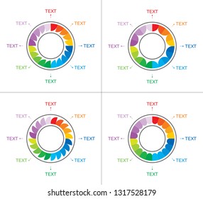 infographic wheel set. colored circles