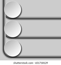 Infographic white banners set.  Design round shape. 