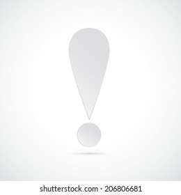 Infographic with white excalamtion mark the white background. Eps 10 vector file.