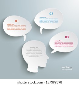 Infographic with white a head on the grey background. Eps 10 vector file.