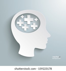 Infographic with white a head on the grey background. Eps 10 vector file.