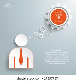 Infographic with white a head on the grey background. Eps 10 vector file.