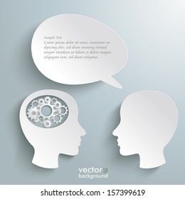 Infographic with white heads on the grey background. Eps 10 vector file.