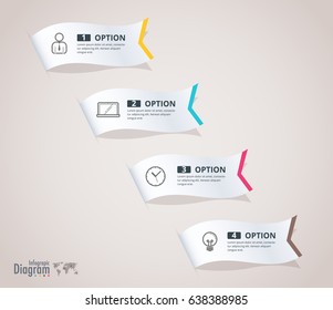 infographic white ribbon. vector illustration.