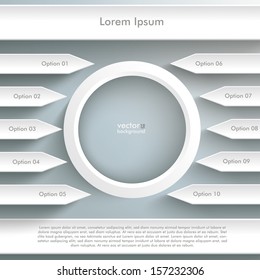 Infographic with white ring on the grey background. Eps 10 vector file.