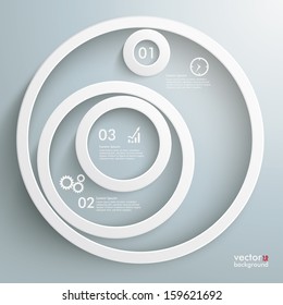 Infographic With White Rings On The Grey Background. Eps 10 Vector File.