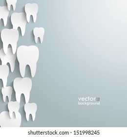 Infographic with white teeth on the grey background. Eps 10 vector file.