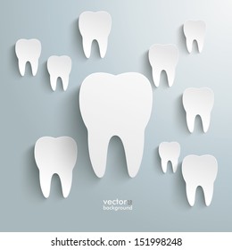 Infographic with white teeth on the grey background. Eps 10 vector file.